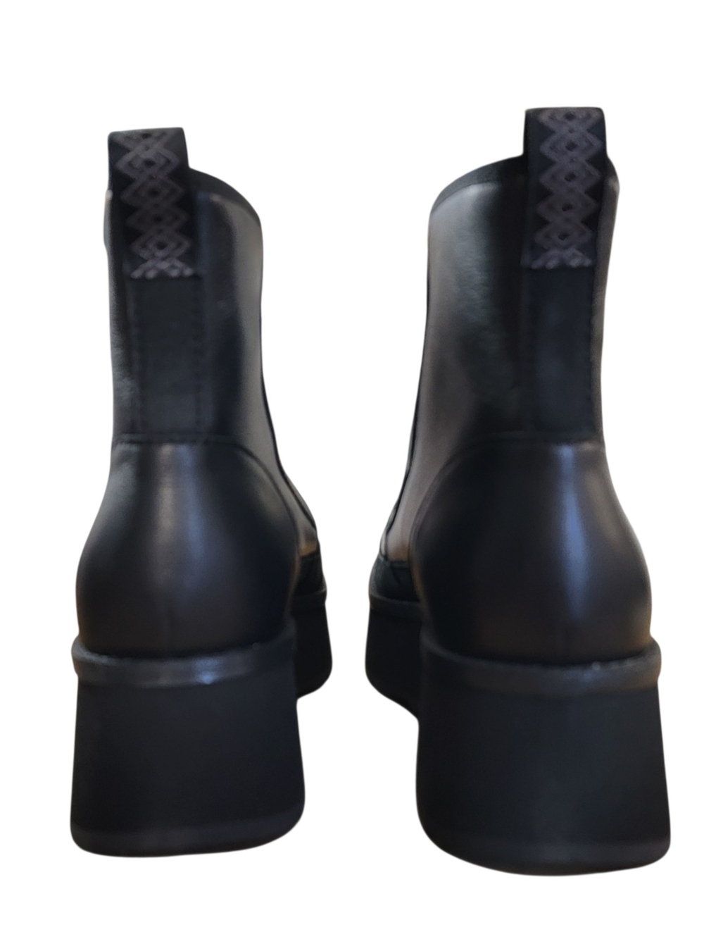 UGG Black Leather Cityfunc Platform Zip Ankle Boots - Picture 3 of 7